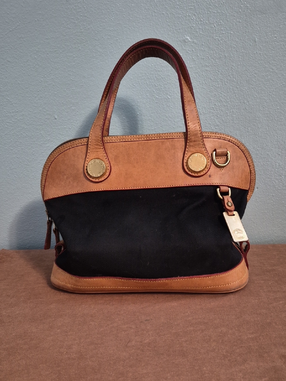 Dooney & Bourke Leather And Canvas Handbag A84178